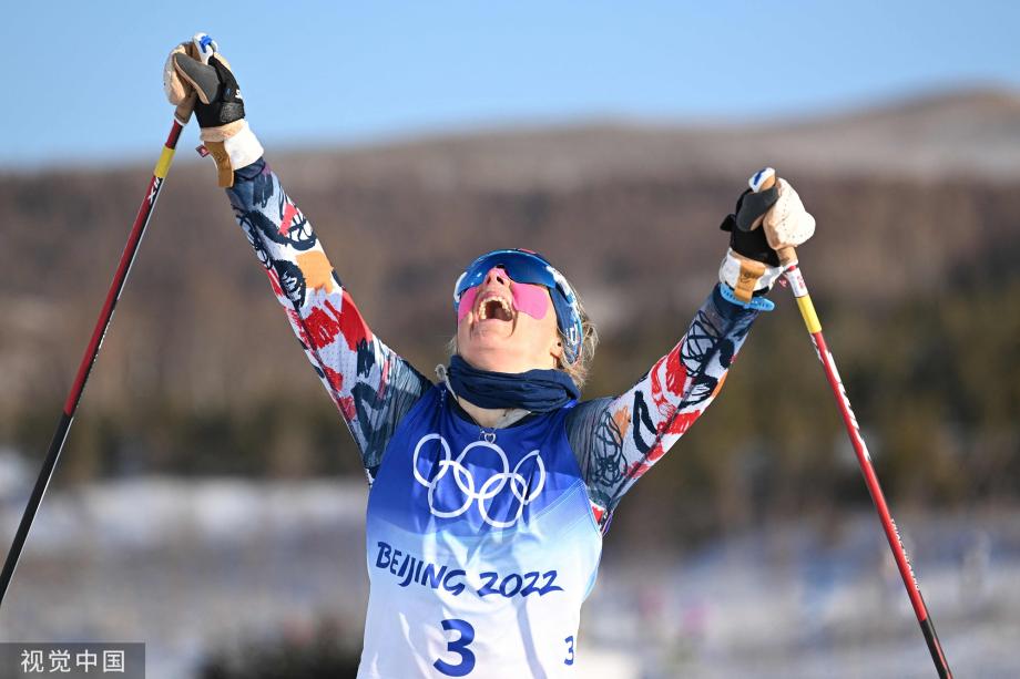 [图]北京冬奥会女子双追逐比赛 挪威选手约海于格夺冠