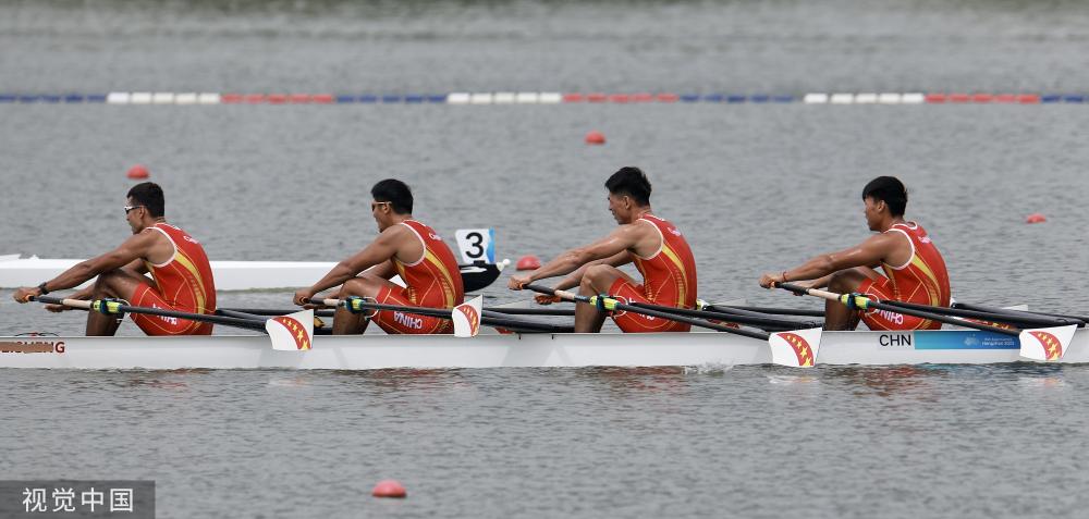 图亚运会赛艇男子四人双桨决赛中国队摘得金牌