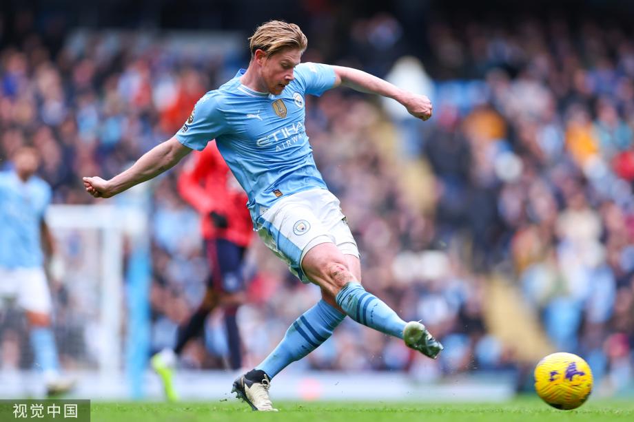 英超-哈兰德双响德布劳内送助攻 曼城2-0埃弗顿