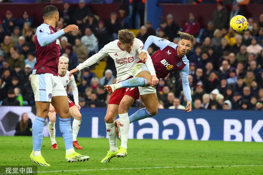 英超-霍伊伦破门麦克托米奈绝杀 曼联2-1维拉