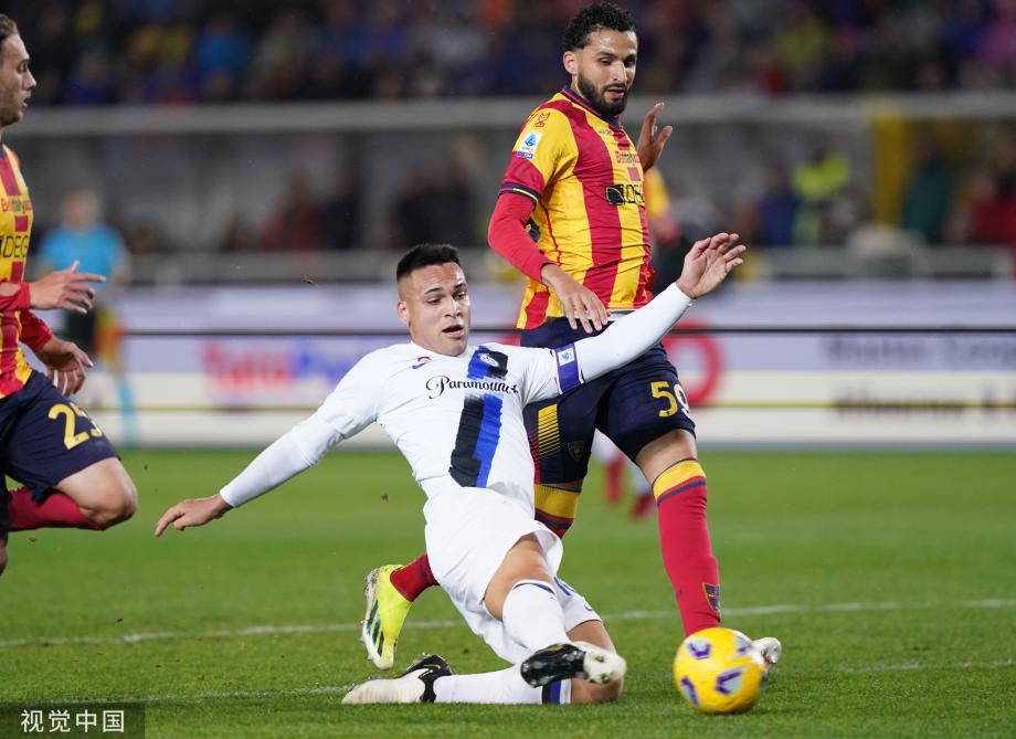 意甲-劳塔罗双响斩意甲百球 国际米兰4-0莱切