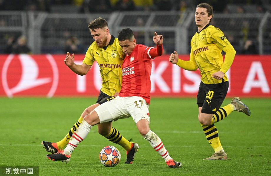 桑乔破门后伤退 多特总比分3-1埃因霍温进8强