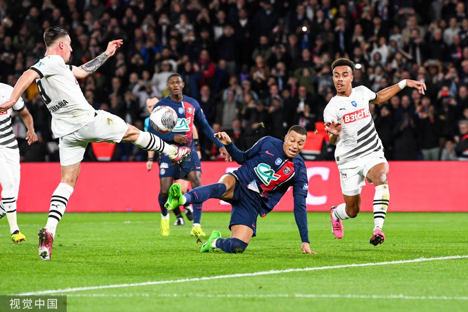 姆巴佩失点+制胜球 巴黎1-0雷恩晋级法国杯决赛