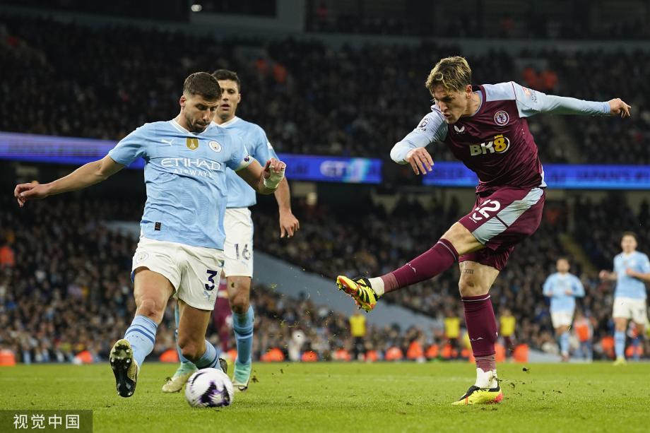 福登戴帽罗德里传射 曼城4-1维拉距榜首1分