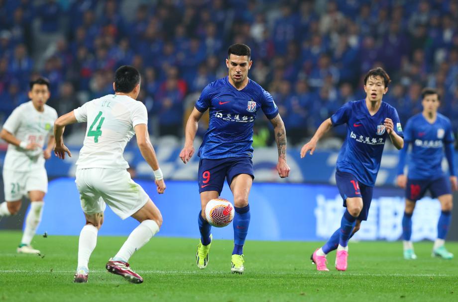 张玉宁破门路易斯扳平 上海申花1-1北京国安