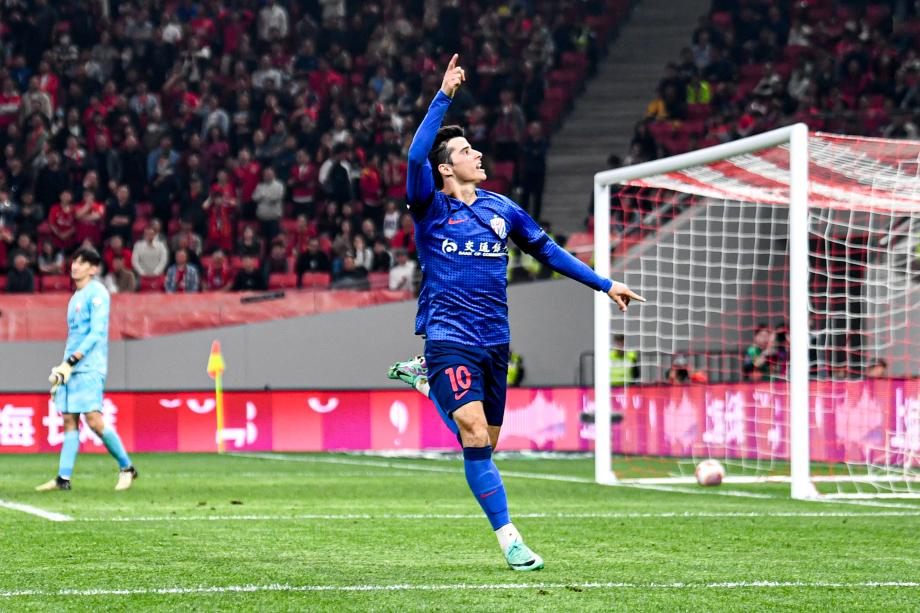 古斯塔沃破门特谢拉扳平 海港1-1战平申花