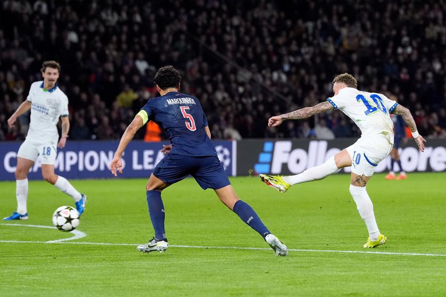 阿什拉夫远射破门 巴黎圣日耳曼1-1埃因霍温