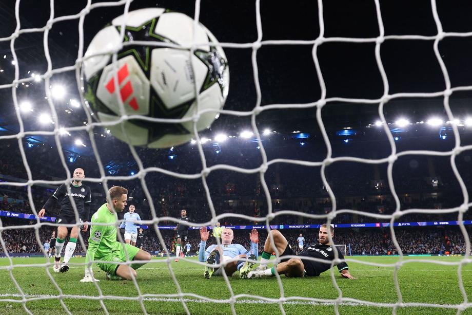 欧冠-哈兰德双响 曼城3-3费耶诺德6场不胜