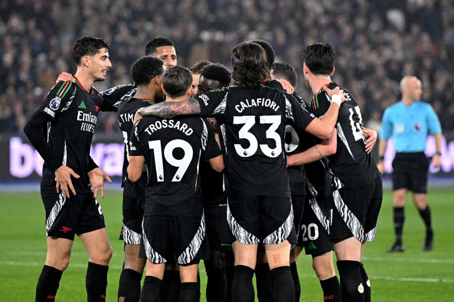 萨卡造4球厄德高赛季首球 阿森纳5-2西汉姆联