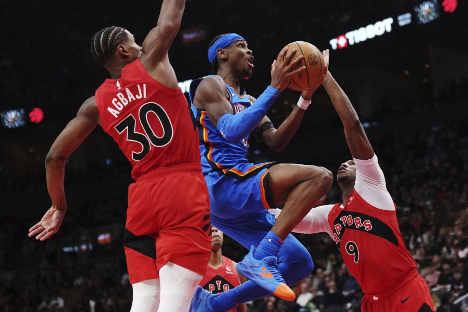 NBA-雷霆129-92猛龙 亚历山大30分