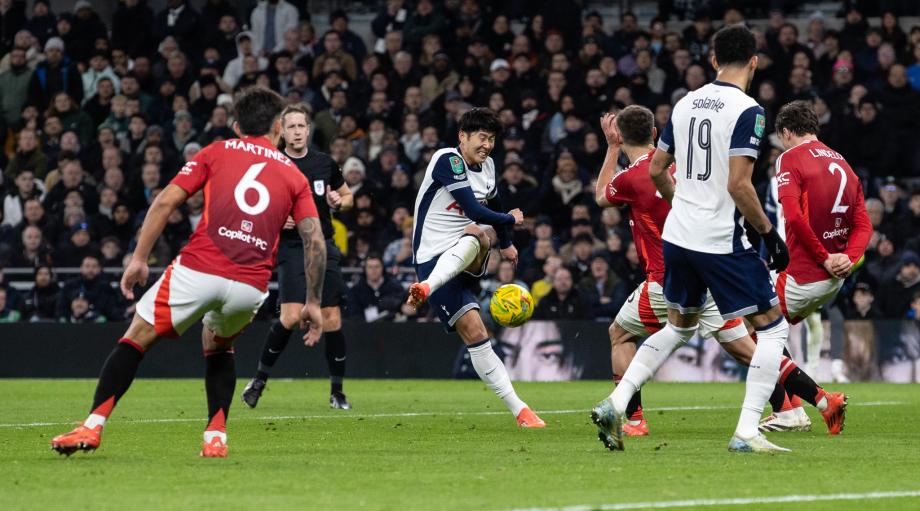 英联杯-孙兴慜角球破门 热刺4-3曼联进4强