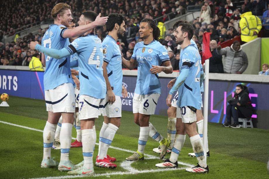 英超-福登双响 曼城连丢两球2-2遭布伦特福德绝平