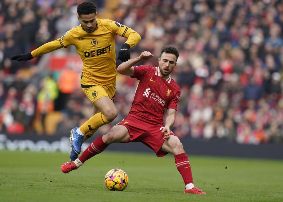 英超-迪亚斯破门萨拉赫建功 利物浦2-1狼队