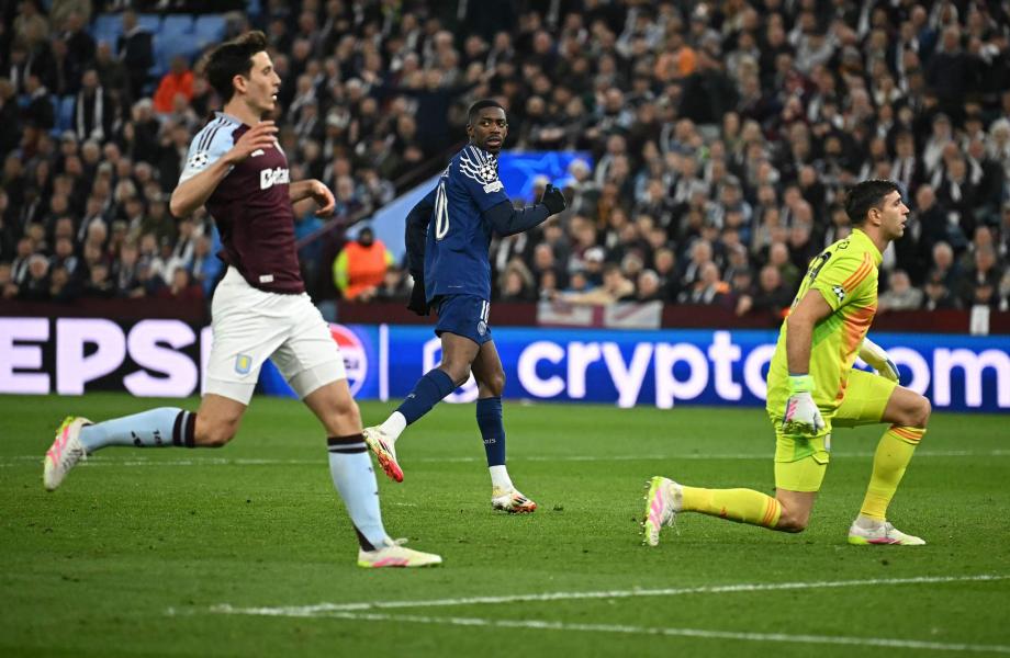 欧冠-多纳鲁马屡扑救 巴黎2-3总比分5-4维拉进4强