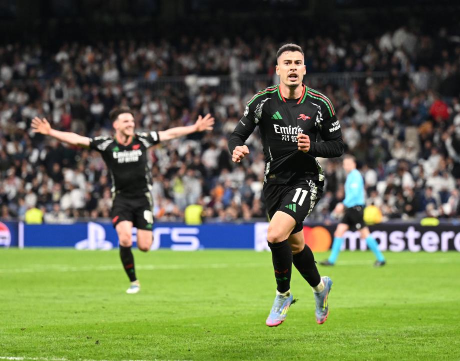 欧冠-阿森纳总比分5-1皇马 时隔16年重返四强