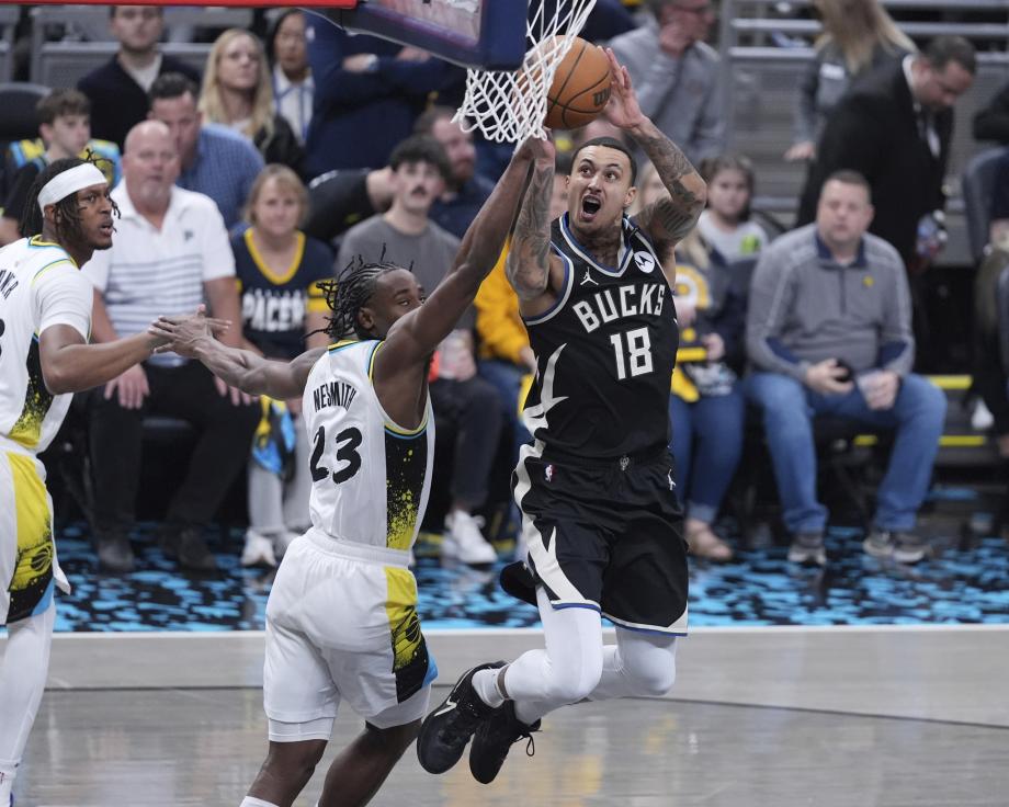 哈利伯顿21+12字母哥34分 步行者再擒雄鹿