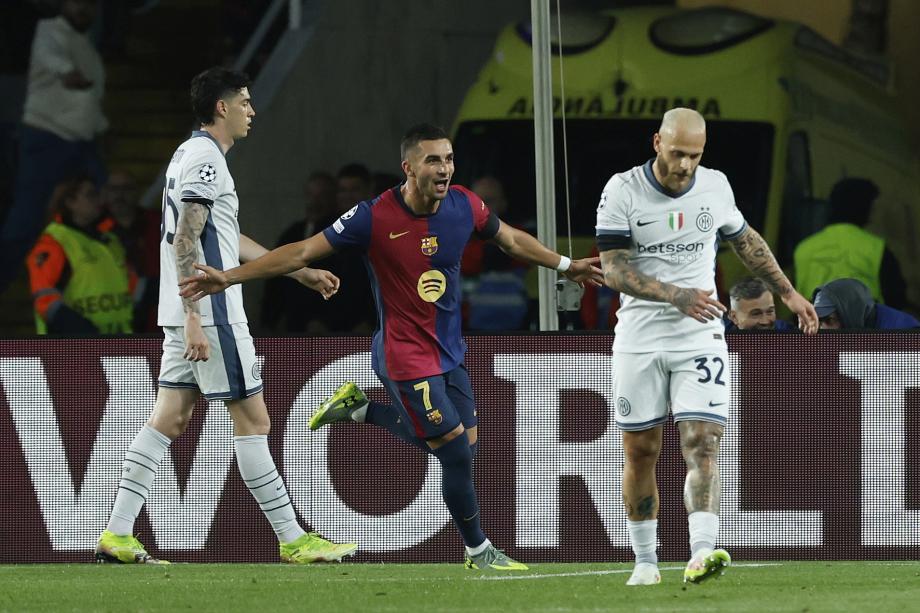 邓弗里斯2射1传亚马尔费兰破门 巴萨3-3国米