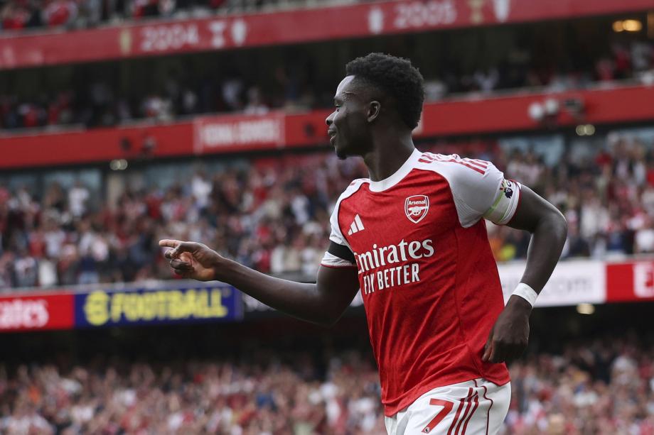 英超-萨卡破门哲凯赖什双响 阿森纳5-0大胜利兹联