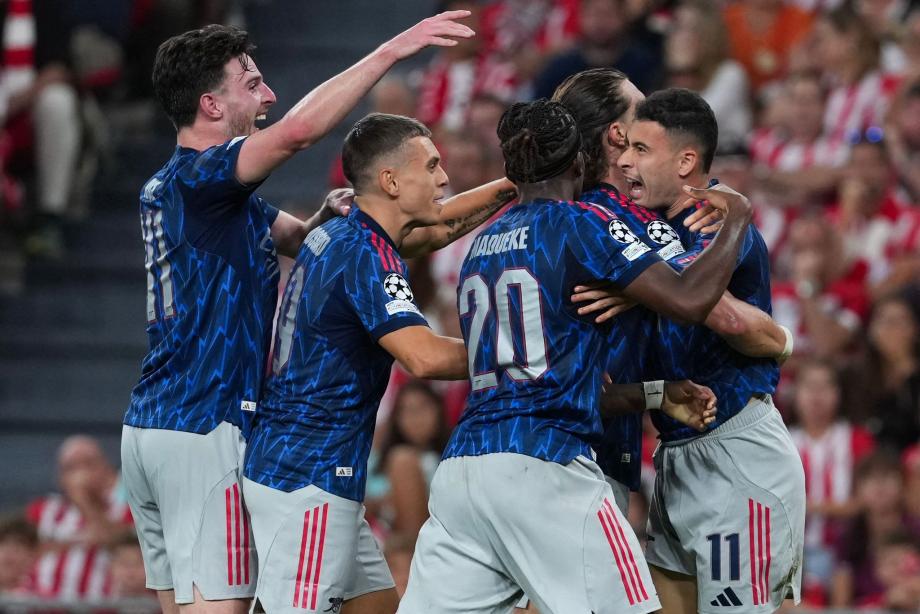 欧冠-马丁内利、特罗萨德破门 阿森纳2-0毕尔巴鄂