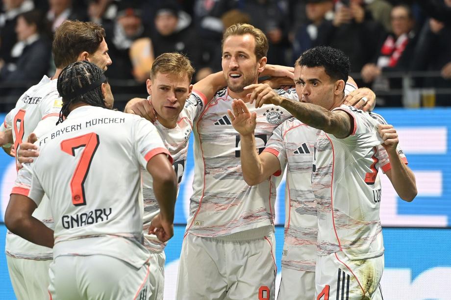 德甲-迪亚斯双响凯恩破门 拜仁3-0法兰克福