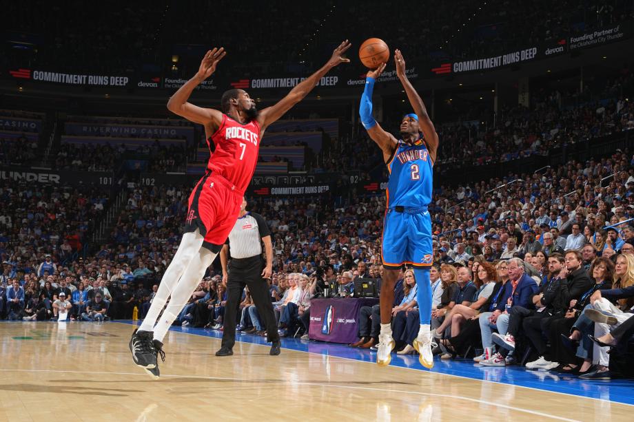 亚历山大罚球准绝杀申京39+11+7 双加时雷霆险胜火箭