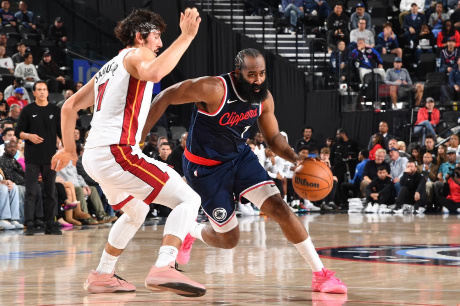 阿德巴约25+10哈登29+7+8 热火1分险胜快船