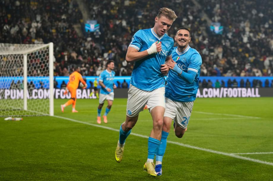 意超杯-内雷斯、霍伊伦破门 那不勒斯2-0米兰