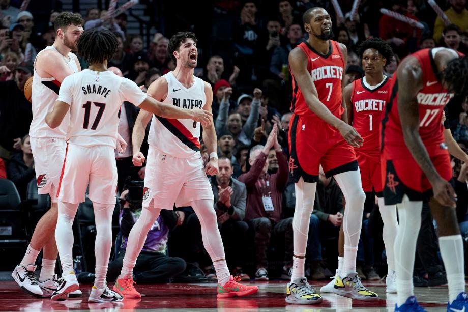 杨瀚森3分3板2助阿夫迪亚41分 开拓者1分险胜火箭