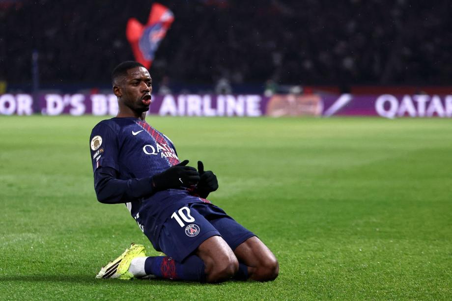 法甲-登贝莱双响 巴黎3-0里尔先赛暂时登顶