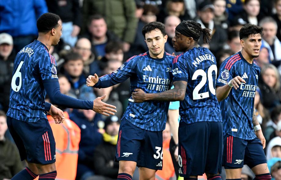 英超：哲凯赖什破荒热苏斯建功 阿森纳4-0大胜利兹联