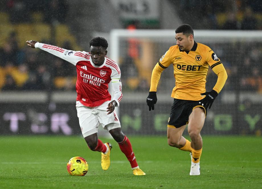 英超-因卡皮耶处子球 阿森纳2-2遭狼队绝平