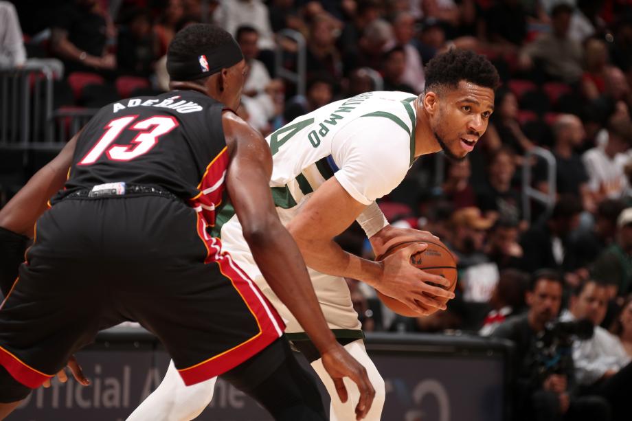 阿德巴约21+8字母哥31分 热火力克雄鹿7连胜