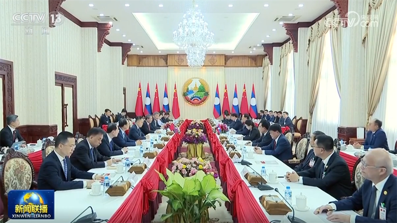 李强同老挝总理会谈