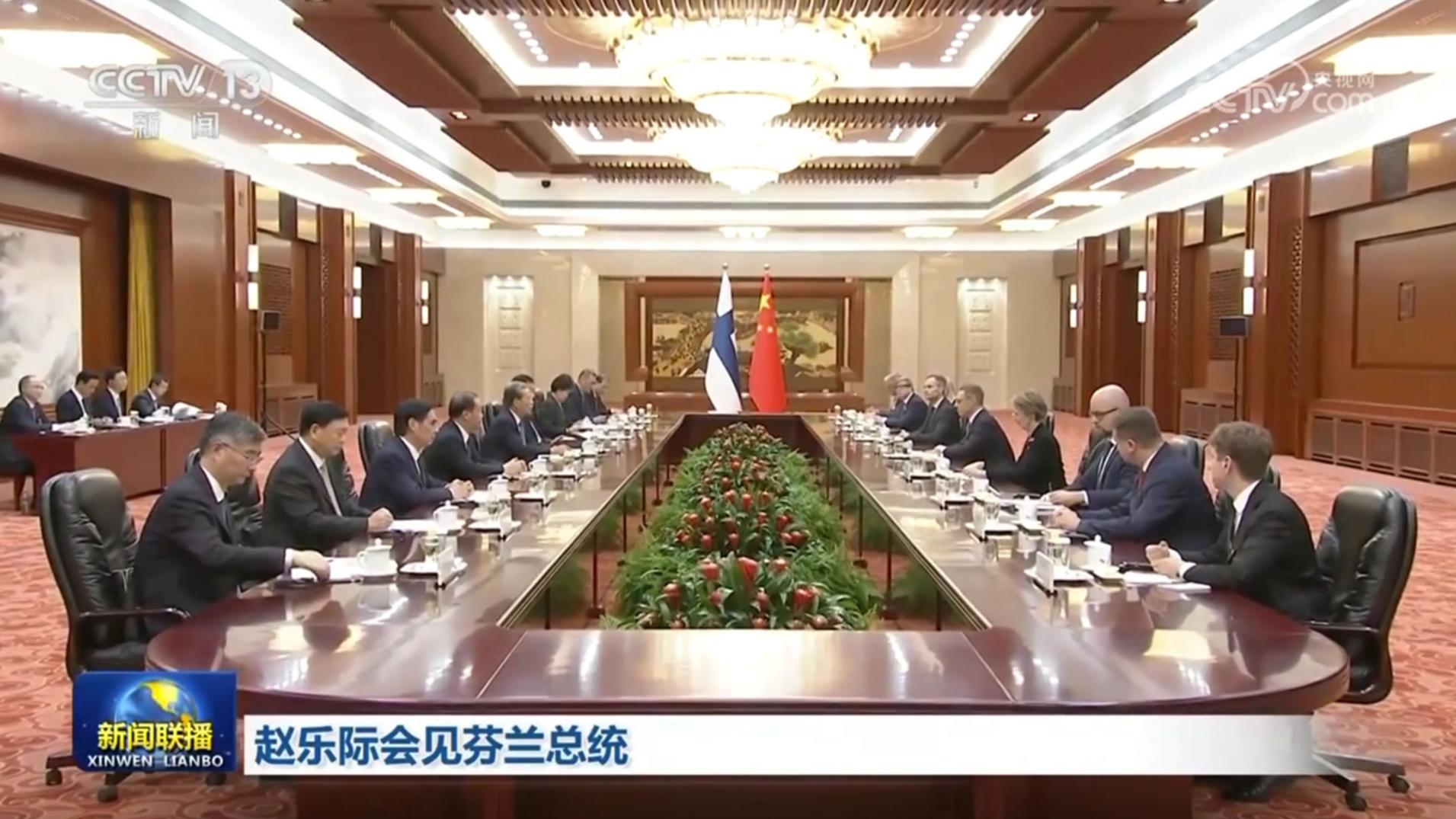 赵乐际会见芬兰总统