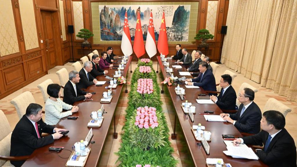 习近平会见新加坡国务资政