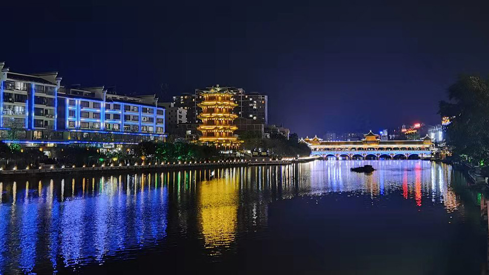 梧州蒙山湄江河岸长寿桥
