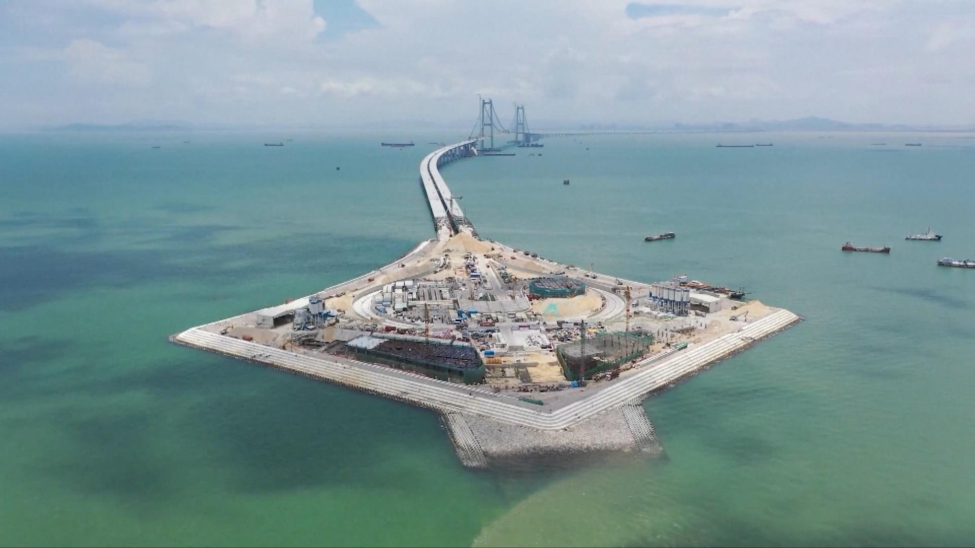Main structure of artificial island for mega subsea link completed