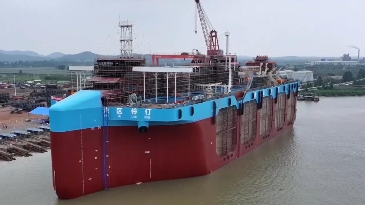 World's first self-propelled aquaculture vessel launched into water