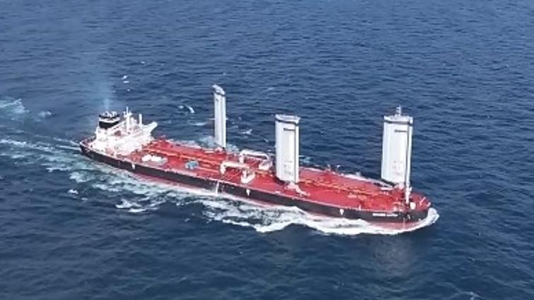 World's first sail-assisted Aframax tanker named as 'Brands Hatch' in Shanghai