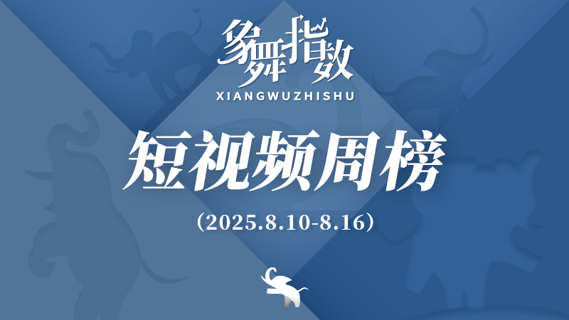 象舞指数｜短视频周榜（2025年8月10日—8月16日）