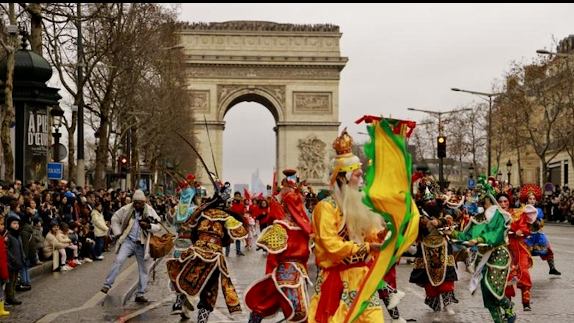 Chinese New Year parade goes through Champs-Elysees in Paris