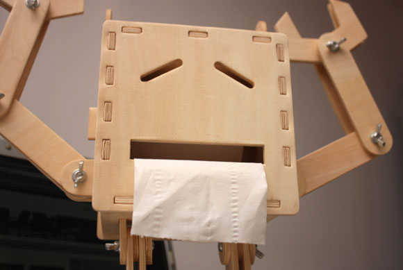 囧字造型的diy机器人纸巾盒