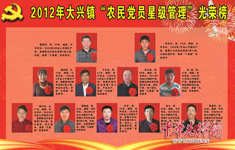 凤城市大兴镇农民党员追星族上了光荣榜