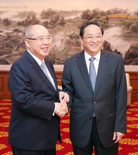 俞正声在京会见中国国民党荣誉主席吴伯雄一行_共产党员网