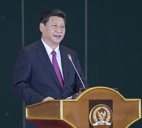 10月3日，国家主席习近平在印度尼西亚国会发表题为《携手建设中国－东盟命运共同体》的重要演讲。记者 王晔 摄