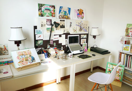 插画师跳叫板和她的工作间