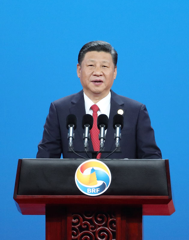 5月14日，国家主席习近平在北京出席“一带一路”国际合作高峰论坛开幕式，并发表题为《携手推进“一带一路”建设》的主旨演讲。