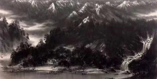 臧伯良 山水 68cm×137cm
