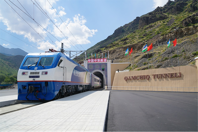 Qamchiq Tunnel of Anglian-Pap Electrified Railway, Uzbekistan