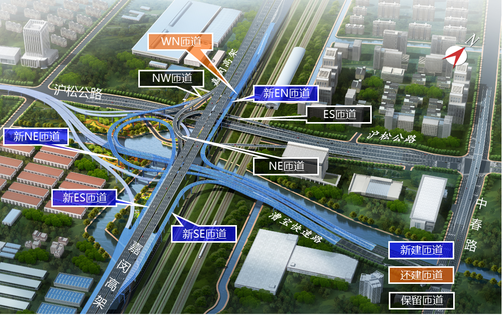 包括新建双向6车道快速路主线和改建漕宝路地面道路系统,以及嘉闵高架